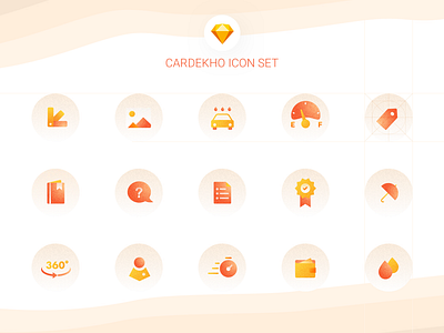 Cardekho - Icon Set app icon automobile car icon concept depth grain icons icons design icons pack offers