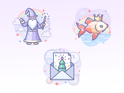 Wishes and wonders christmas fir goldfish icojam icon icons magic merlin new year new year tree scenarium wishes wizard x mas xmas