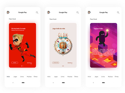 News Cards Banners Google app design ui ux