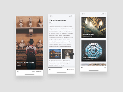 Museum App (WIP) clean creative design ios iphone 10 minimal museum music tour typography ui ux work in progress