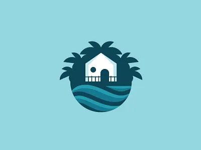 Island Vol3 beach home hotel house hut island logo resort scredeck seaside tropical wave