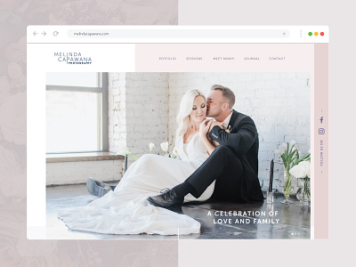 Pretty in Pink branding clean graphic desgin modern photography pink typography ui user interface ux web web deisgn wedding