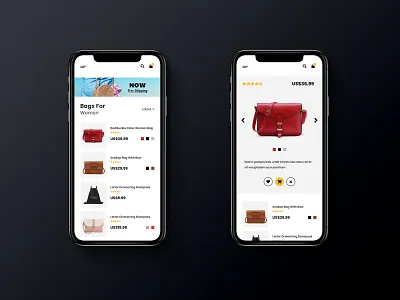Bag Shop Mobile App Design bag design ecommerce iphone mobile mobile app shop app shop design ui user inteface ux woman