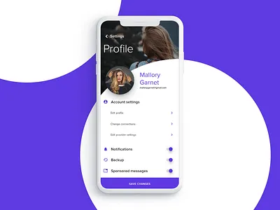 Account settings account account settings indigo.design infragistics mobile mobile app purple uid uiux