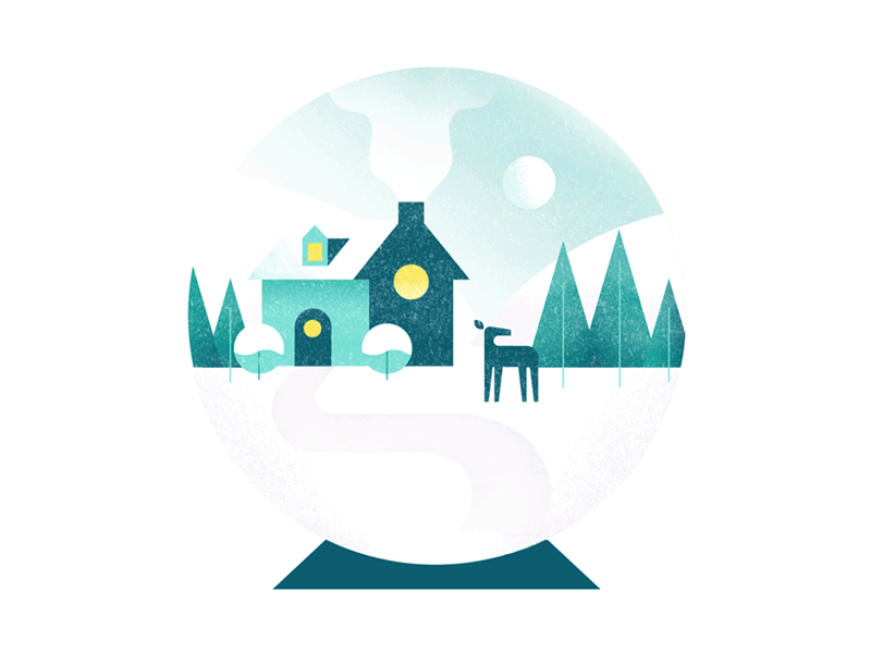 Winter Solstice cabin deer geometric gif gradient smoke snow snowglobe solstice trees winter