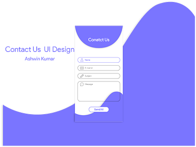 Contact Us UI Design adobe xd app design contact us ui ux ui design