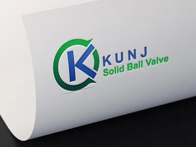 KUNJ SOLID BALL VALVE (Logo Design) agricultural agriculture app applicaiton ballvalve blue blue green branding design gradiant green identity industrial logo industries manufacture plastic plastic industries plastic valve valve water