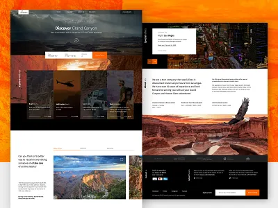 Gran Canyon Tours landing page. design landing page ui ux ui vacations