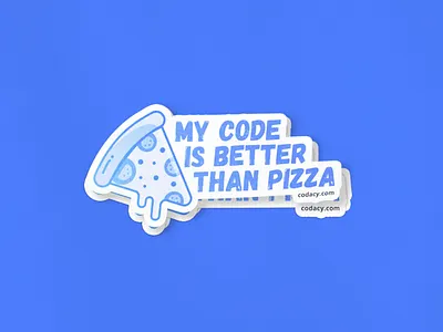 Code Goals code fun illustration pizza sticker