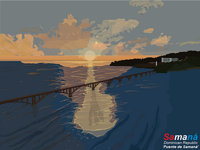 samana bridge adobe adobeilustrator art beach bridge design digital digital work dominican dominican art dominican republic hotels illustration illustrator ilustrations ilustrator samana sea vector vectors