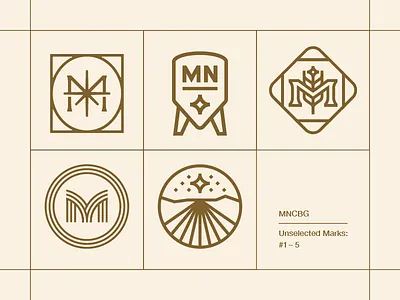 Unselected Marks: #1–5 brand branding brew brewery icon logo logomark m mark mn rejects symbol