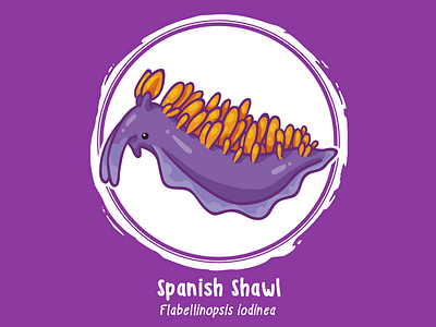 Huevember 14 // Spanish Shawl art challenge byte size treasure huevember illustration reef fish saltwater fish