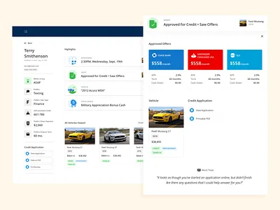 Auto Salesperson backend dashboard auto cars dealership deshboard finance loan sales vehicle