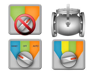 SCADA Icons switches & check valve allen bradley automation check valve factory talk factory talk view se hmi programming icons illustrator rockwell scada switch