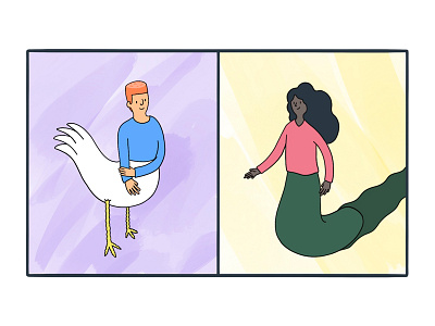 Would you rather have the lower body of a chicken or a slug? cartoon chicken comic game illustration slug