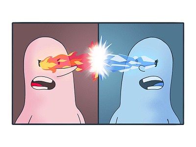 Would you rather have fire vision or ice vision? cartoon characters comic fire game ice illustration powers procreate