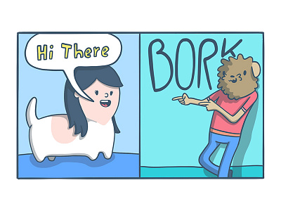 Would you rather have a dog head or a dog body? cartoon comic dog illustration newsletter procreate would you rather