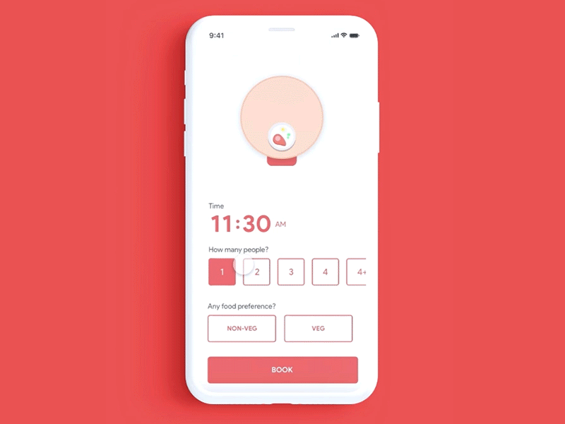 Restaurant Table Booking UI 2d design interaction design minimalistic table booking ui ui design