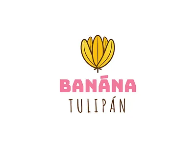 Banana tulip logo banana bananas colorful colorful design logo logo design logo design branding street food logo tulip tulips