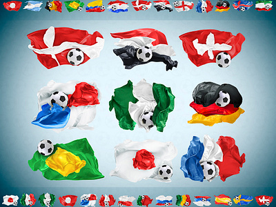 football artwork ball cloth collage composing design flag flags football illustration photocollage photomanipulation photoshop retouching