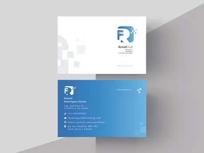 Bussines Card Rommel Fudy branding design bussines card card degraded designux logo material design vector