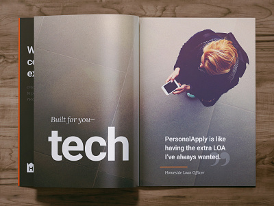 Section Page Spread annual report bold dynamic hierarchy layout lockup page layout quote tech typography