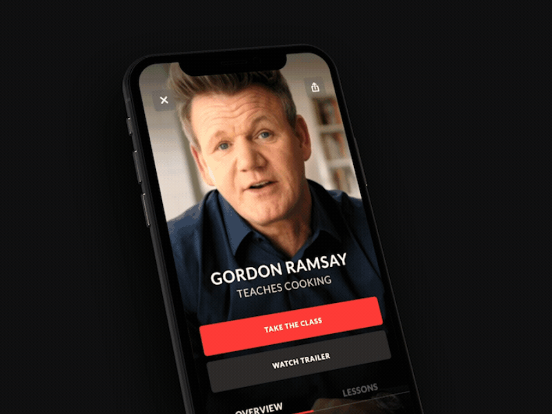 Masterclass - Class details animation app cooking education gif interaction interface iphonex mobile motion profile ui ux