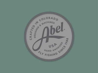 Abel Reels Patch adventure badge camp design fish fishing flyfishing lockup logo outdoors patch usa
