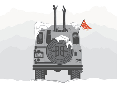 Breckenridge Brew Adventure Mobile adventure adventuremobile breckenridge car colorado explore illustration mountain outdoors powder print ski skiing truck