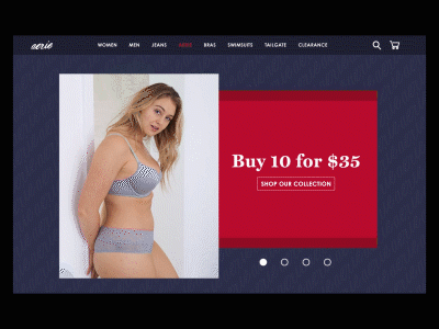 Aerie Web Design Concept body image positivity web design