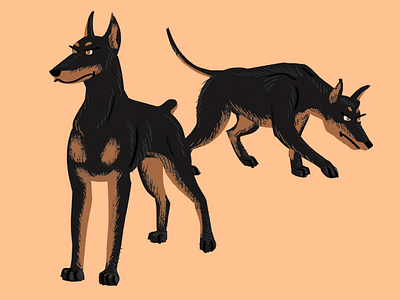 Donna's Dobermans alerts breed canine digital art doberman pinscher dog guard illustration photoshop wacom intuos