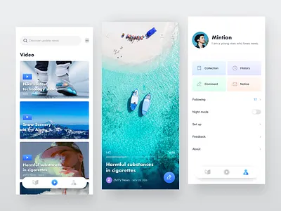 News App 2 app concept idle news sea ui video