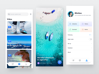 News App 2 app concept idle news sea ui video