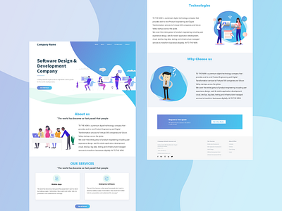 Home page for Service based Company blue clean ui gradient illustration ui design web design