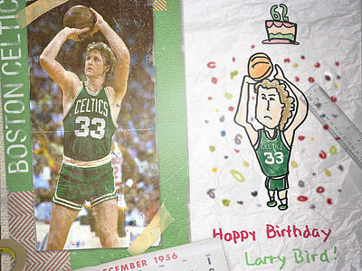 Happy Birthday Larry Bird basketball behance boston celtics celtics curry design graphic design graphic designer hoops larry bird nba nba poster photo manipulation photoshop sports sports design sports poster