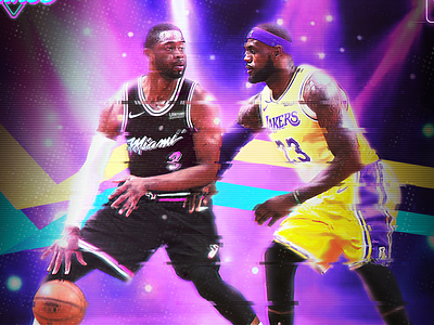 Dwyane Wade & LeBron James basketball behance curry dwyane wade graphic design graphic designer hoops lebron lebron james los angeles lakers miami heat nba nba poster one last dance photo manipulation photoshop poster sports sports design sports poster