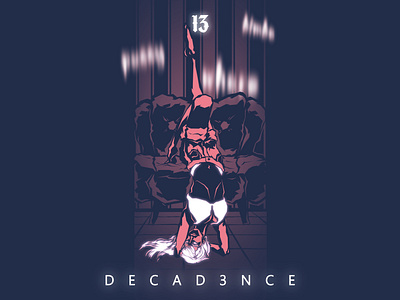 D E C A D E N C E 2d 7hirt33n art babe behance creative design dribbble flat girl hair legs neon pink vector web