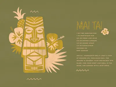 Mai Tai Recipe design illustration vector