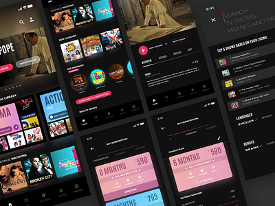 Entertainment App Concept dashboard entertainment app iphone x subscription tv ui pack