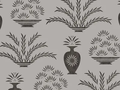 House Plants WIP 02 bowl cactus experimental foliage house plants illustration leaves plants vase vines