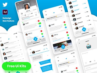 Twitter Redesign + ( New Feature ) app feature ios re design twitter ui design ui kit ux design xd