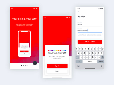 ios Mobile App clean ios iphone x login red register sign up sketch splash ui