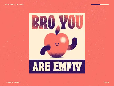 Pantone 2019 apple character cover flat friends icon pantone sticker texture type vector worm