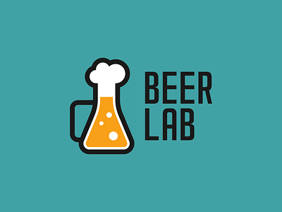 Beer Lab Logo badge beer beer branding branding design flat graphic design graphic art icon illustration illustrator lettering logo minimal type typography vector