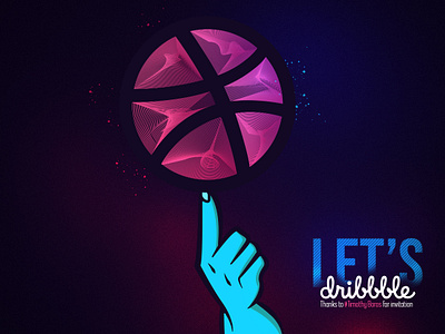 Hello, Dribbble! art colorful debut shot design dribbbble graphic graphic art illustration magenta shot vector