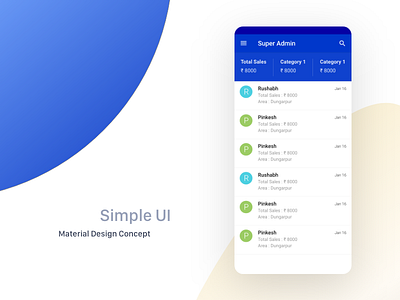 Simple UI with material design concept android app template design ecommerce material design uikit uiux