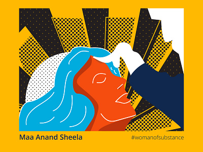 Woman of substance design graphic illustration maa anand sheela oldschool osho pop art psychedelic rajneesh woman womanofsubstance