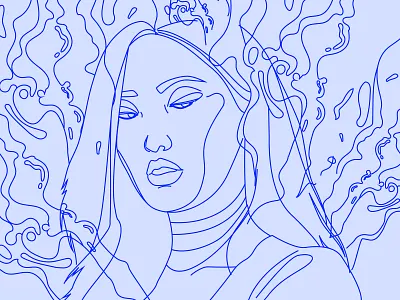 Fragment 155 abstract angry composition fragment illustration laconic lines minimal poster smokes women
