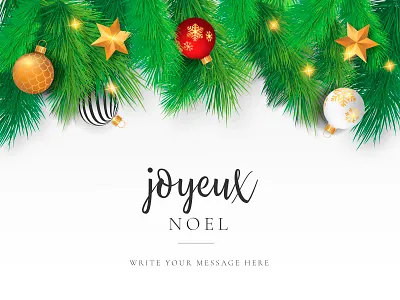 Christmas Card with Ornaments christmas christmas ball christmas card christmas invitation christmas tree decoration design illustrator invitation minimal noel ornaments realistic template