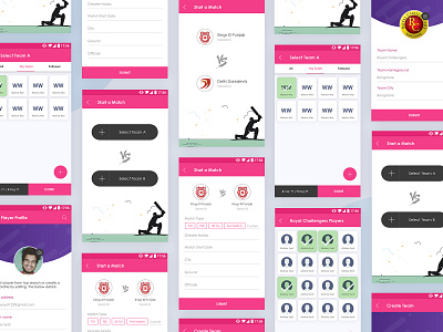 Bookmysports App UI app ui batting bowling buy cricket custom scoring design designer product product details redesign score scoreboard team template ui ui design ui ux ux web design